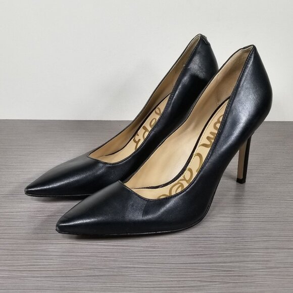 Sam Edelman Hazel Pointed Toe Pump, Black Leather, Womens Size 8 M - Picture 3 of 12